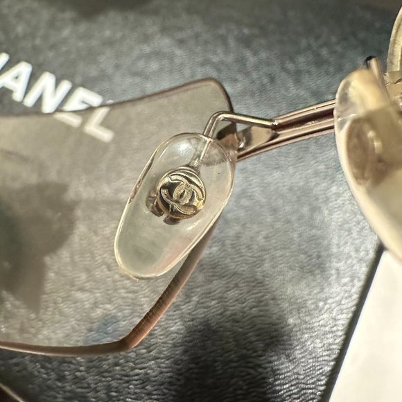 CHANEL Double CC Vintage Rare Silver Rimless Sunglasses - Picture 7 of 13